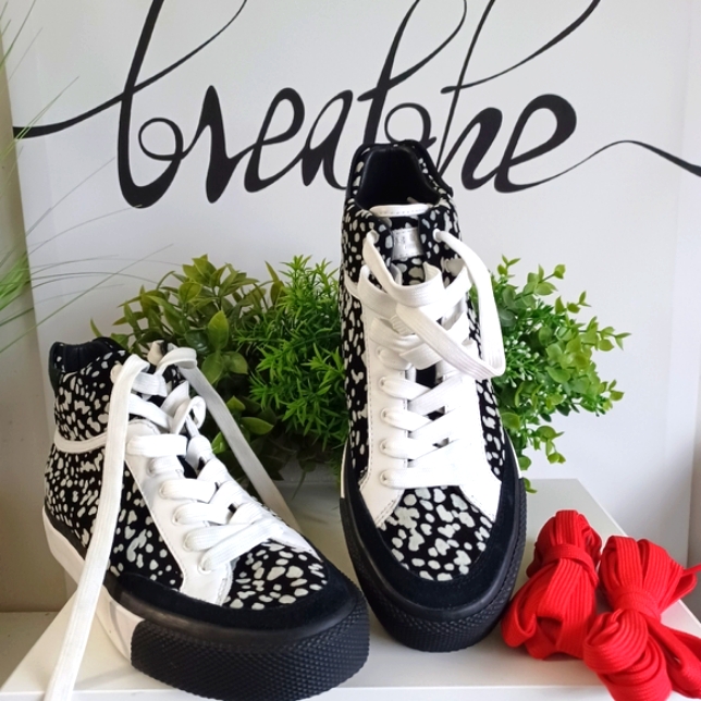 Rag & Bone Rb Army High B/W Cheetah High-Top Sneakers